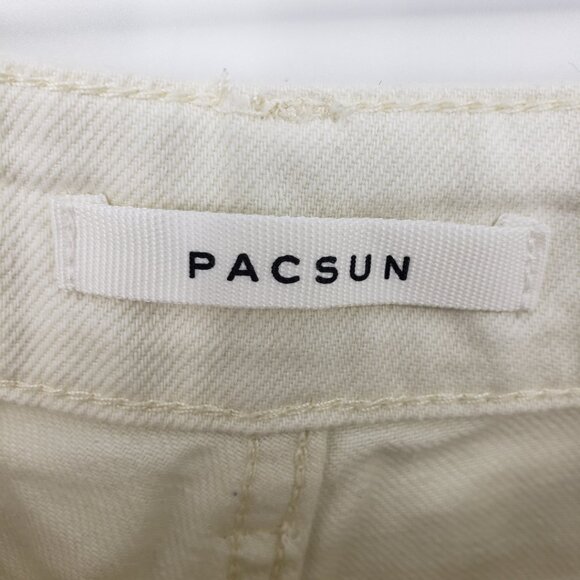 Pacsun Eco Paneled Mom Jeans 24 Womens Color Block Wave High Rise Cream Brown - Picture 8 of 10